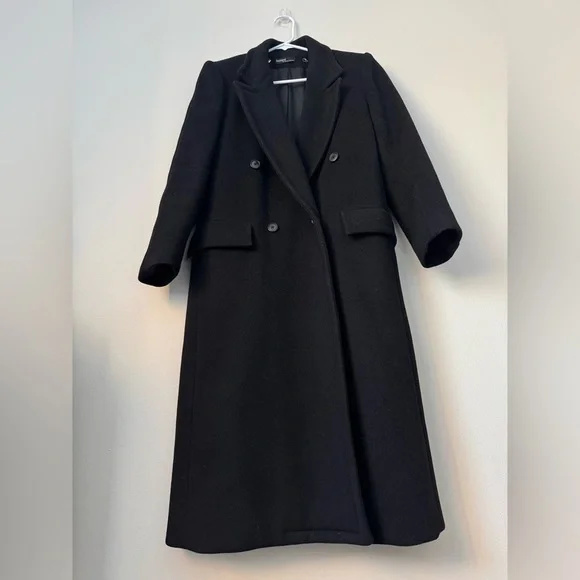 Vintage Coat Made in USA Harve Bernard Women’s Black Ember Wool Coat Sz 6 - Picture 3 of 14